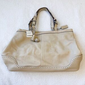 Vintage Coach Y2K 2005 Soft Pebble Leather Beige Large Tote Bag 5749 NWT